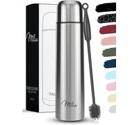 Milu Termo de café 1l - Botella térmica aislada, Frasco de Vacío de Acero Inoxidable, Sin BPA - Doble Pared Aislamiento al Vacio - 100% a prueba de fugas (Acero inoxidable, 1000 ml)