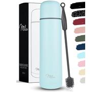 Milu Termo de café 500ml, 750ml, 1l - Botella térmica aislada, Frasco de Vacío de Acero Inoxidable, Sin BPA - Doble Pared Aislamiento al Vacio - 100% a prueba de fugas (Azul claro, 1000 ml)