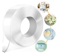 MIMEIMIAI Cinta Nano reutilizable Multifuncional Adhesivo de doble cara Sin rastro Cinta adhesiva extraíble Lavable Gel fuerte Cinta transparente antideslizante (5M x 3CM x 2MM)
