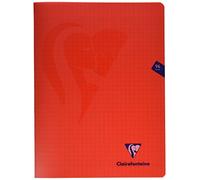 mimesys 24 x 32 cm (a cuadros Polypro libreta grapada con 48 hojas - rojo
