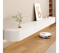 MIMRTIMI Mueble de TV de Madera Mesa de TV Montado en la Pared Blanco Mueble para TV para Salón, Dormitorio