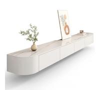 MIMRTIMI Mueble de TV de Madera Mesa de TV Montado en la Pared Blanco Mueble para TV para Salón, Dormitorio