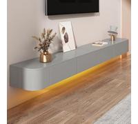 MIMRTIMI Mueble de TV de Madera Mesa de TV Montado en la Pared Blanco Mueble para TV para Salón, Dormitorio