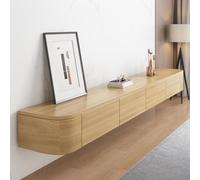 MIMRTIMI Mueble de TV de Madera Mesa de TV Montado en la Pared Blanco Mueble para TV para Salón, Dormitorio