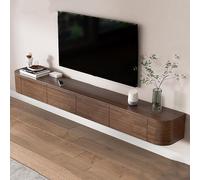 MIMRTIMI Mueble TV Suspendido Madera Maciza muebele TV con Puerta Mueble de Salon para Aparador De Almacenamiento Debajo del Televisor (Brown, 200 * 30 * 20CM)