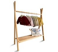 MIMUSELINA Perchero niños Perchero Tipi de madera Burro colgador abrigos ropa bebé autonomía del niño, perchero madera decoración habitación infantil (Madera Haya NATURAL)