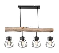 Globo Lighting Mina lámpara colgante 4x40 W negro-madera 15326-4N