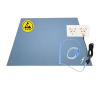 Minadax 120 x 60 cm, antiestático, estera para ordenador, resistente a los estaños, incluye manguito + extensión de 2,4 m, protección ESD