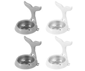 MINAOLULUS Cenicero de Pared Adhesivo de Acero Inoxidable, Plegable, Set de 4 Piezas (Color Claro y Gris), Compacto y Fácil de Limpiar Hogar, Baño y Oficina, Contenedor de Cenizas Interior