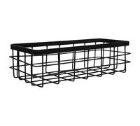MINAOLULUS Cesta de Rejilla Metálica Rectangular Negra de Hierro