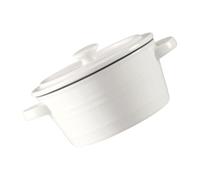 MINAOLULUS Cuenco Binaural Tazón Redondo Superficie Lisa Rebabas para Uso Doméstico de Cerámica Blanco Adecuado para Desayuno y Ensaladas