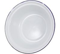 MINAOLULUS Cuenco de Esmalte Vintage Blanco Tapa, Bol Redondo sin Rebabas para Sopa y Mezcla en Casa o Restaurante, Diseño Decorativo y Antigoteo