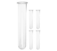 MINAOLULUS Jarrón Hidropónico de Vidrio Transparente para Plantas de Interior, 5 Tubos de Ensayo de 3x11 Cm para Esquejes y Arreglos, Base Redonda para Cultivo Hidropónico en Jardín