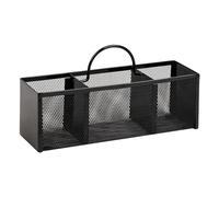 Mind Reader 3MESHSQ-BLK - Organizador de cubiertos y cubiertos de 3 secciones, tenedores, cucharas, cuchillos, encimeras, cocina, acero, malla negra