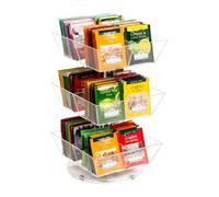 Mind Reader Carrusel para bolsas de té, organizador de estación de té, almacenamiento de encimera, soporte de té, cocina, 6.75 pulgadas de largo x 6.75 pulgadas de ancho x 11.5 pulgadas de alto, color