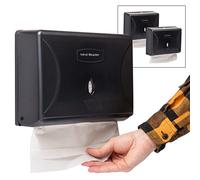 Mind Reader Dispensador de Toallas de Papel multipliegue, Soporte para Toallas de Papel, baño, Montaje en Pared, Juego de 3, Negro
