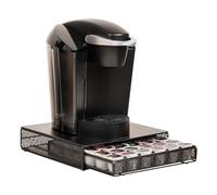 Mind Reader Network Collection, cajón de cápsulas de café de una sola porción, capacidad para 36 cápsulas de café, base de máquina de café, parte superior de metal sólido con cajón de malla