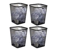 Mind Reader Network Collection - Cesta de papel de desecho, capacidad de 5 galones, borde y base sólidos reforzados, malla metálica, juego de 4, color negro