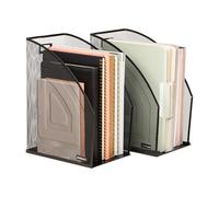 Mind Reader Soporte de malla para escritorio, accesorios de escritorio, caja de archivos decorativa, resistente organizador de revistas, color negro