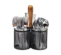 Mind Reader Soporte para utensilios, organizador de cubiertos, organizador de cubiertos, cocina, malla metálica, 7.5 pulgadas de largo x 7.5 pulgadas de ancho x 9.75 pulgadas de alto, color negro