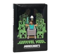 Minecraft - Agenda escolar diaria de 12 meses para niños y adolescentes con cobertura acolchada, 320 páginas coloridas, ideal para escuela primaria y medios de comunicación 13 x 17,8 cm, negro píxeles