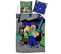 Minecraft Battle Funda Nórdica Cama 90 140x200 + Funda Almohada Polialgodón