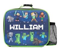 Minecraft - Bolsa de almuerzo personalizada para niños, bolsa de aperitivos aislada para niños y niñas, personalización de nombre, color azul oscuro