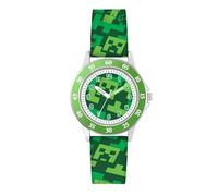 Minecraft Creeper MIN9033 - Reloj de Cuarzo con Correa Impresa, Color Verde y Verde Moderno