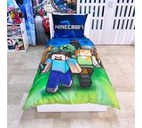 Minecraft Equipo Set 2 Piezas Cama Individual Funda Nórdica Algodón Reversible