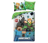 Minecraft Funda Nórdica Cama 90 140x200 + Funda Almohada 100% Algodón Niño