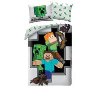 Minecraft Funda Nórdica Cama 90 140x200 + Funda Almohada 100% Algodón Niño