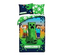 Minecraft Funda Nórdica Cama 90 140x200 + Funda Almohada 70x90 Creeper