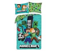 Minecraft Funda Nórdica Cama 90 140x200 + Funda Almohada Steve Alex Panda