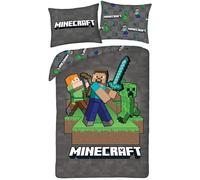 Minecraft Funda Nórdica Cama 90 140x200 + Funda Almohada Steve Alex Regalo