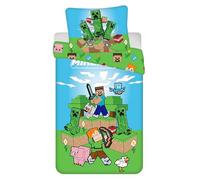 Jerry Fabrics Ropa de cama infantil Minecraft 140x200 cm 2 piezas 100% algodón Öko-Tex Standard 100