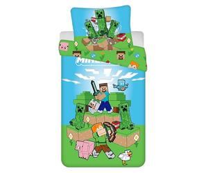 Minecraft - Juego de ropa de cama reversible para gamer, 135 x 140 x 200 cm