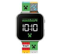Minecraft MIN4272 - Reloj Digital LED con Correa de Silicona Multicolor para niños, Multicolor, Correa.