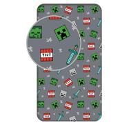 Jerry Fabrics Sábana bajera ajustable Minecraft 100% algodón 90x200+25 cm niños esquinas elásticas