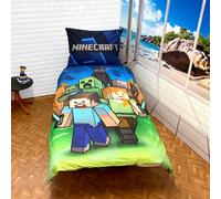 Halantex Funda nórdica Minecraft para Cama 90 (140x200) + funda almohada 70x90 100% algodón