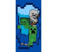 Minecraft - Toalla de playa (70 x 140 cm, 100% algodón), diseño de zombi y esqueleto