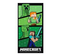 Character World Toalla Oficial de Minecraft, sensación súper Suave, diseño de Creepers, Alex y Steve Gaming, hogar, baño, Playa y Piscina, tamaño único, 140 cm x 70 cm
