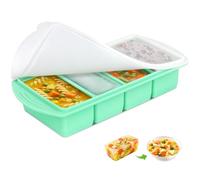 Mineup Bandeja Grande de Silicona para Congelador con Tapa, Contenedor de Cubos de Congelador para Salsa, Bandeja de Silicona Extragrande para Congelador, para Almacenar y Congelar Sopa, Caldo