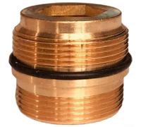 Minflora Adaptador de grifo aireador integrado, conector de filtro de agua de cobre para grifos de 16,2 mm a 22 mm, accesorio de fontanería con acabado dorado para mejora del flujo del fregadero de