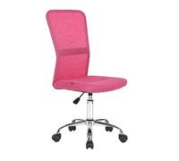 Mingone Silla de Oficina de Malla Transpirable Silla de Escritorio Ergonómica Silla Giratoria sin Brazos con Ruedas, hasta 120KG, Rosado