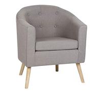 MINGYI Sillón Individual, Butaca de Salón Pequeño, Sillón Relax Moderno con Tapizado, Sillón de Lectura para Salón, Dormitorio, Oficina o Sala de Espera, 64×50×70 cm (Gris Claro)