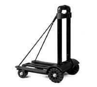 mingzhe Carretilla de Mano Plegable con 2 Ruedas Grandes y 2 Pequeñas, Ajustable, Capacidad Resistente de 100 Libras para Viajes Compras en Movimiento