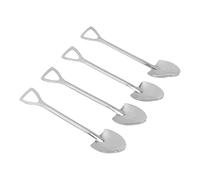 mingzhe Cuchara de Pala de Acero Inoxidable, Cuchara para Helado, Reutilizable Calidad Alimentaria, 6,1 Pulgadas con Diseño Innovador para Agitar café y Postre (Pala 4 Puntas)