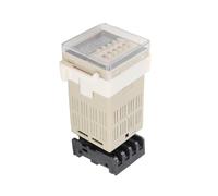 mingzhe DH48S-2Z Relé Temporizador Digital de 220 V Relé de Retardo Tiempo Pantalla Digital con Base Enchufe Rango Ajustable para Vallas Publicitarias Al Aire Lib