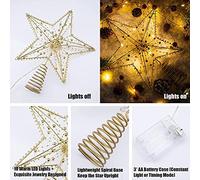 mingzhe Luz de Estrella Dorada para Decoración de árbol Navidad con 10