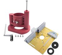 Minhe Base de elevación de enrutador de 4ª generación con valla de aluminio, ajuste rápido de altura para carpintería, se adapta a motores de 63.8-65.5 mm, construcción ABS dorado negro (B)